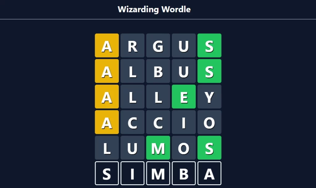 Wizarding Wordle 